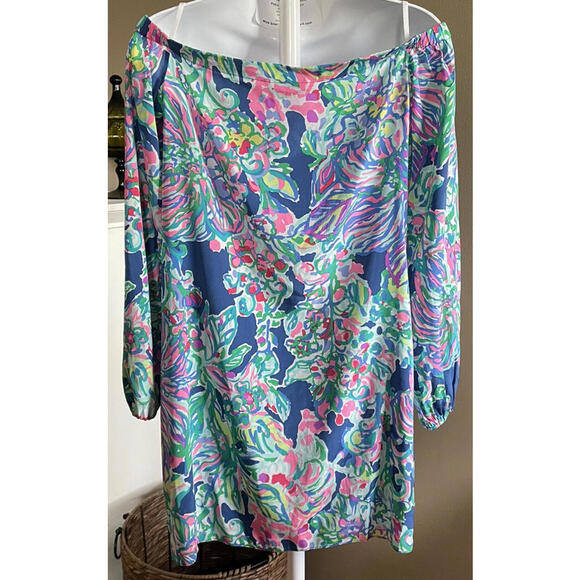 Lilly Pulitzer Colorful Silk Mini Dress Size XS - Picture 2 of 4